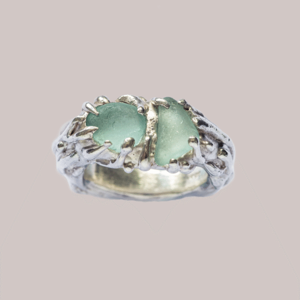 Dewdrop Collection: Double Turquoise Sea Glass