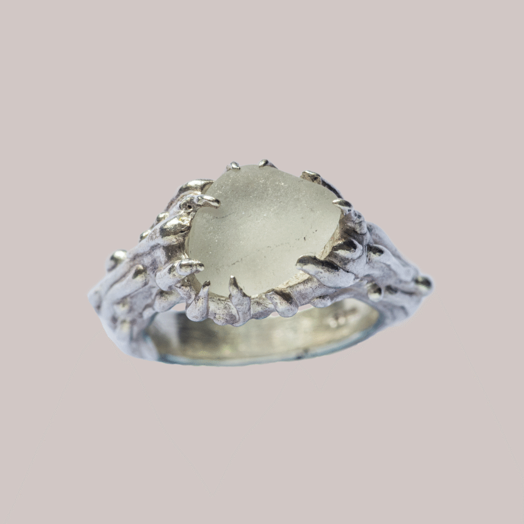 Dewdrop Collection: White Sea glass