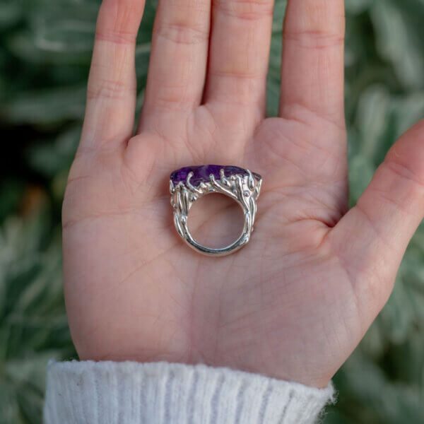 Amethyst Dewdrop Ring