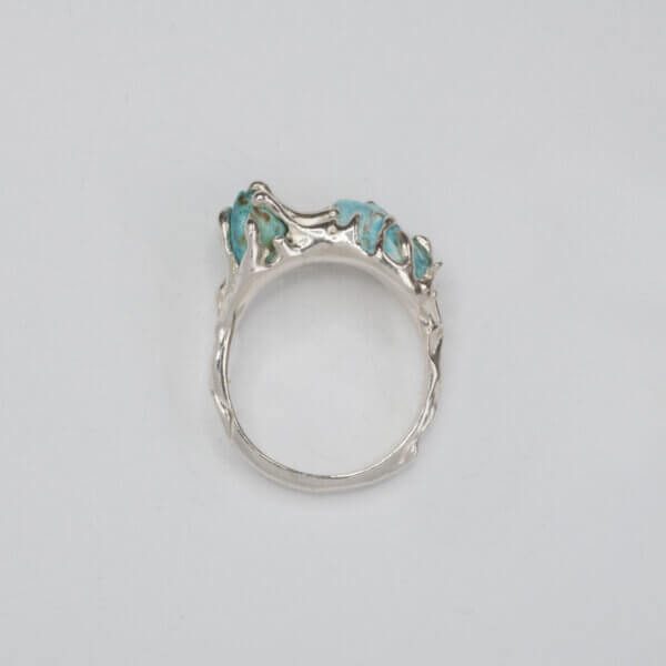 Double Turquoise Dewdrop Ring